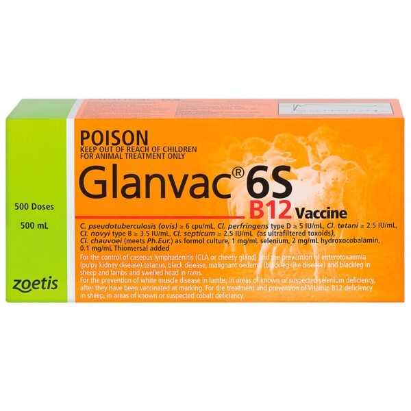 Zoetis Glanvac® 6S B12 Vaccine 500ml