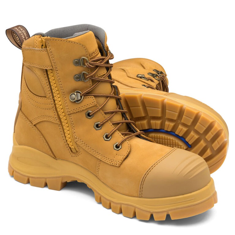 Blundstone #992 Wheat Water Resistant Nubuck Lace Up/Zip Ankle Safety ...