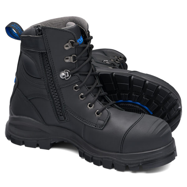 Blundstone #997 Black Platinum Quality Water Resistant Upper Lace Up/Zip Ankle Safety Boot
