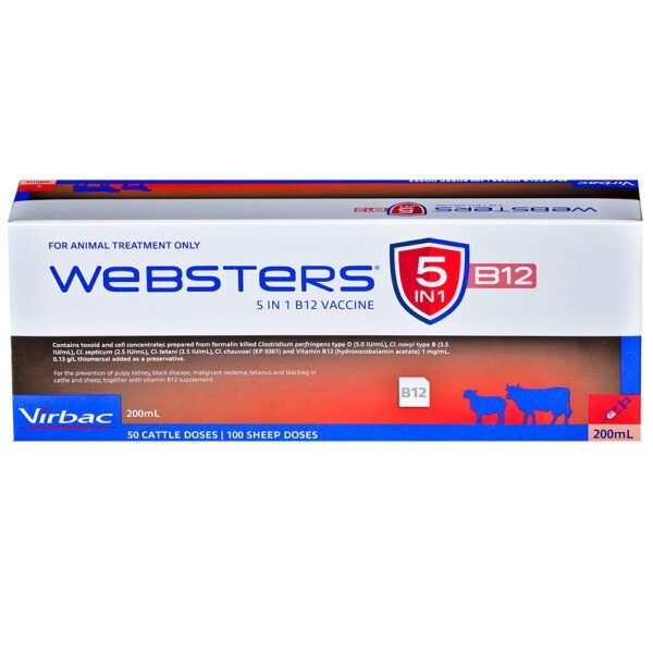 Virbac Websters 5 in 1 B12 Vaccine - 200ml