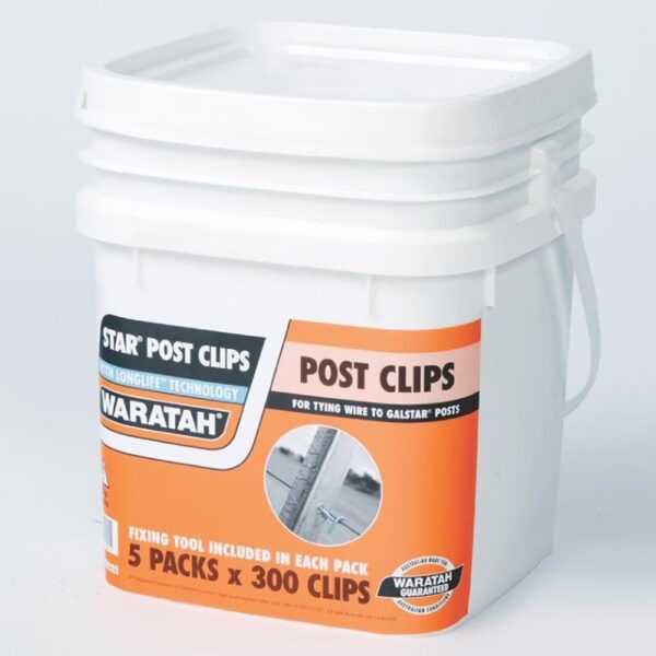 Waratah Longlife Blue® Star® Post Clips (bucket of 5 bags/300 clips per bag)