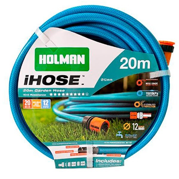 Holman iHose Knitted Garden Hose 12mm x 20m - Fitted