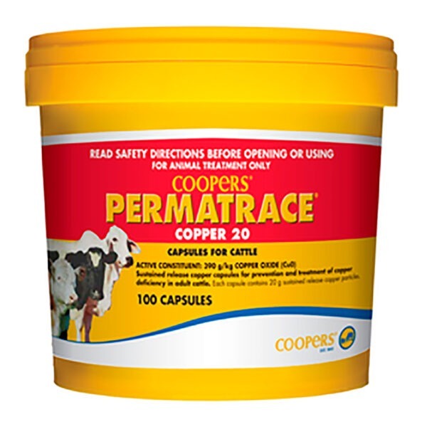 Coopers Permatrace Copper 20 Cattle (100 Capsules)
