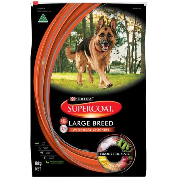 Purina Supercoat Adult Dog Large Breed Dry Dog Food 18kg