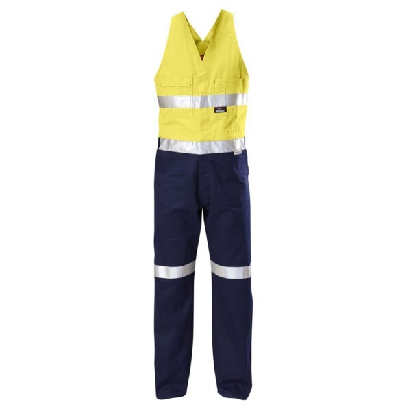 Hard Yakka Foundations Hi-Visibility Drill Two Tone Action Back Coverall With Tape Y01055