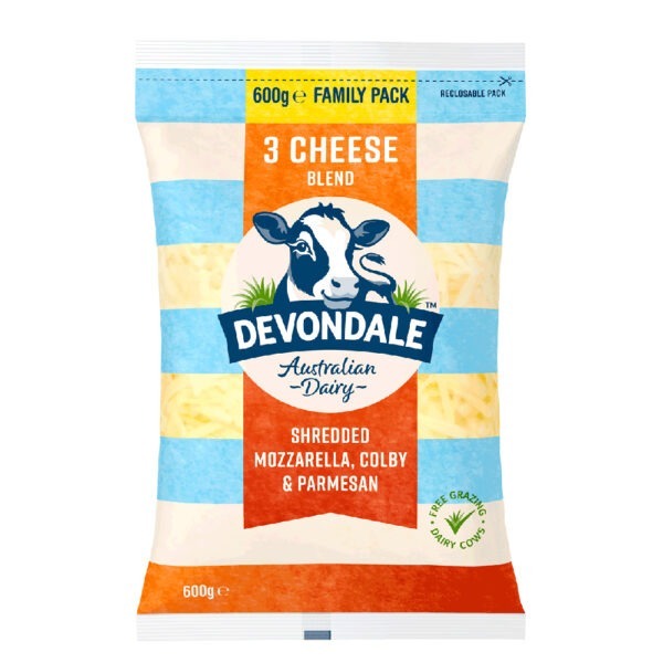 Devondale 3 Cheese Blend Shredded Cheese 600g