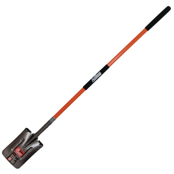 AgBoss Post Hole Shovel Square Long Fibreglass Handle