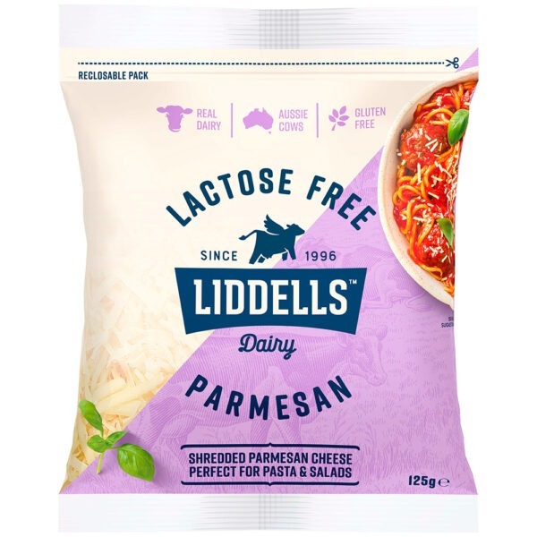 Liddells Lactose Free Parmesan Shredded Cheese 125g