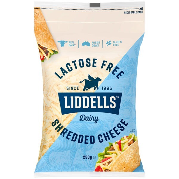 Liddells Lactose Free Shredded Cheese 250g