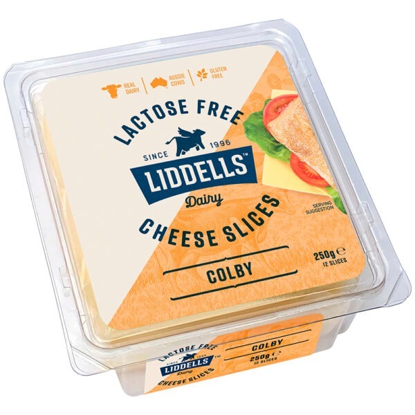 Liddells Lactose Free Colby Cheese Slices 250g