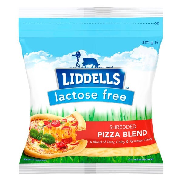Liddells Lactose Free Pizza Blend Shredded Cheese 225g